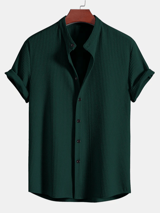 Nico – Men’s Ribbed Stand Collar Shirt
