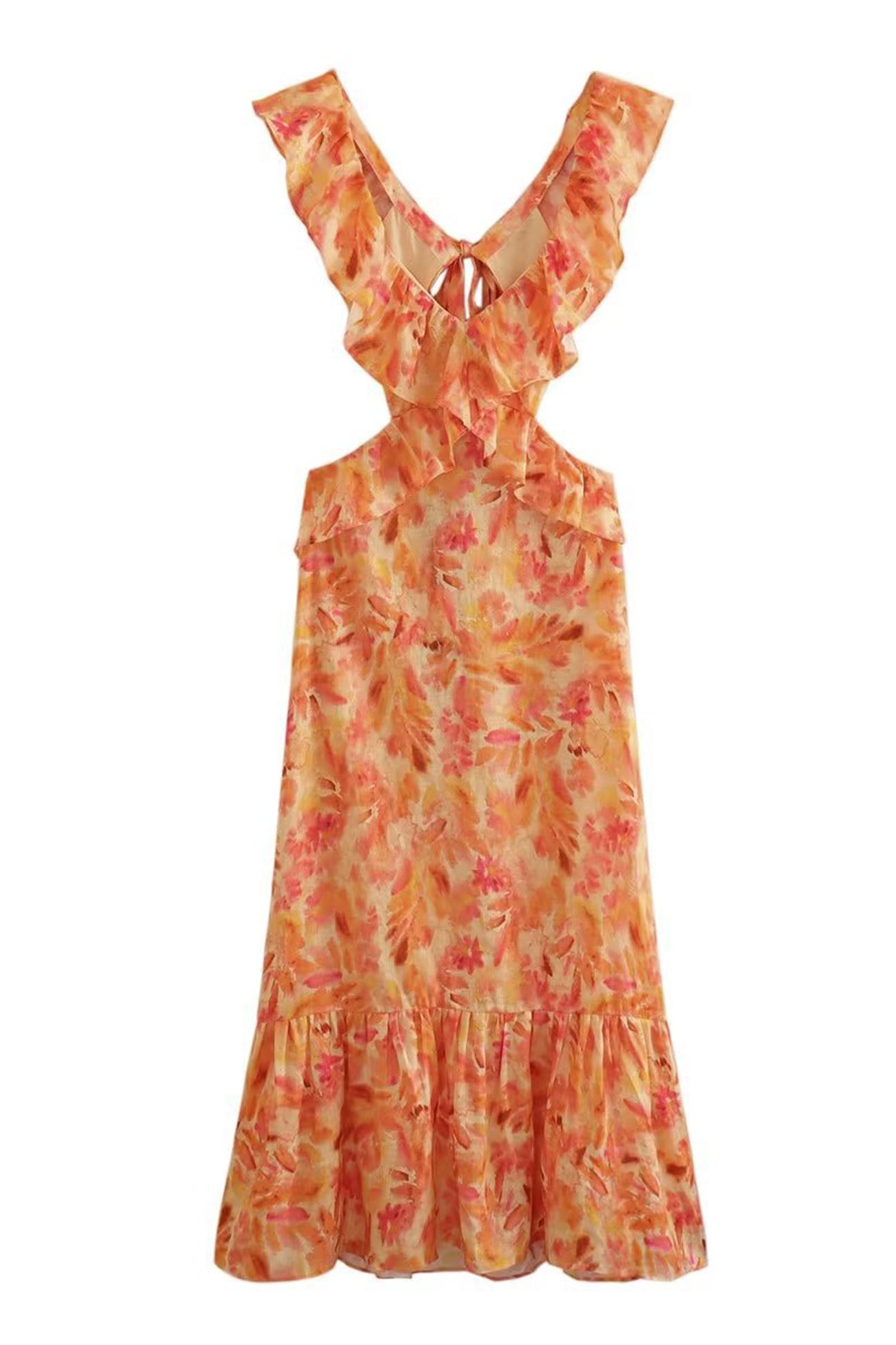 Amara Women's Maxi Dress | Soft Cotton Blend, Sleeveless with Ruffle Straps 6