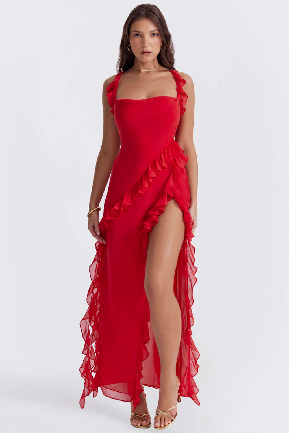Ruffled Summer wrap dress with V-neck – Avanira