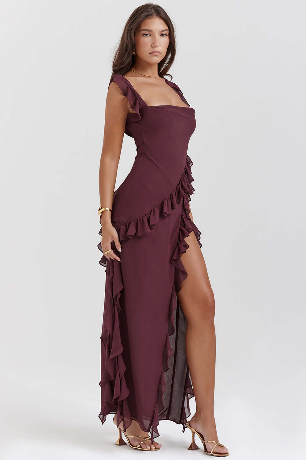 Ruffled Summer wrap dress with V-neck – Avanira