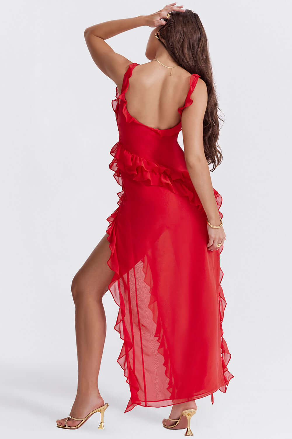 Ruffled Summer wrap dress with V-neck – Avanira