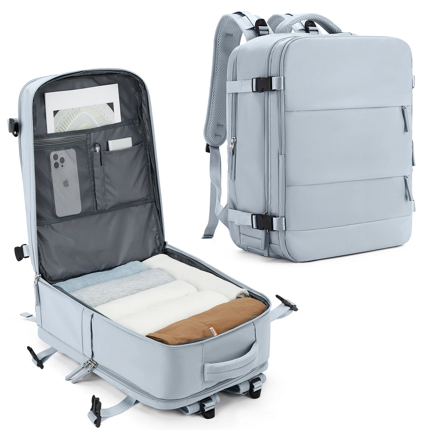 Cabin Size Travel Backpack for Easyjet and Ryanair – Lightweight Carry On Backpack with Spacious Compartments and Comfortable Straps 10