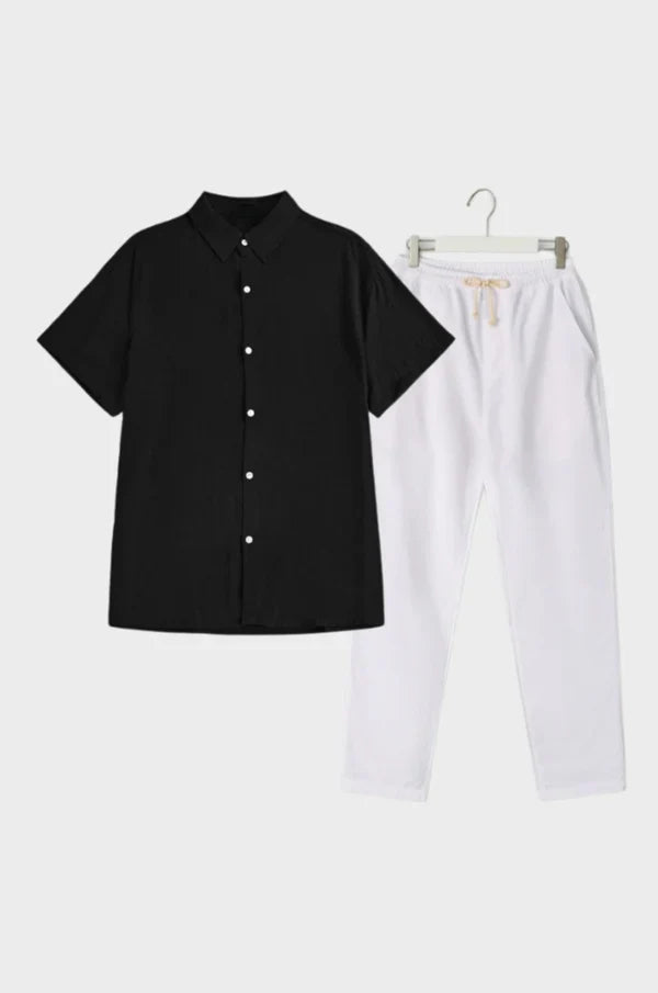 Relaxed Linen Shirt & Drawstring Trousers – Cevoro
