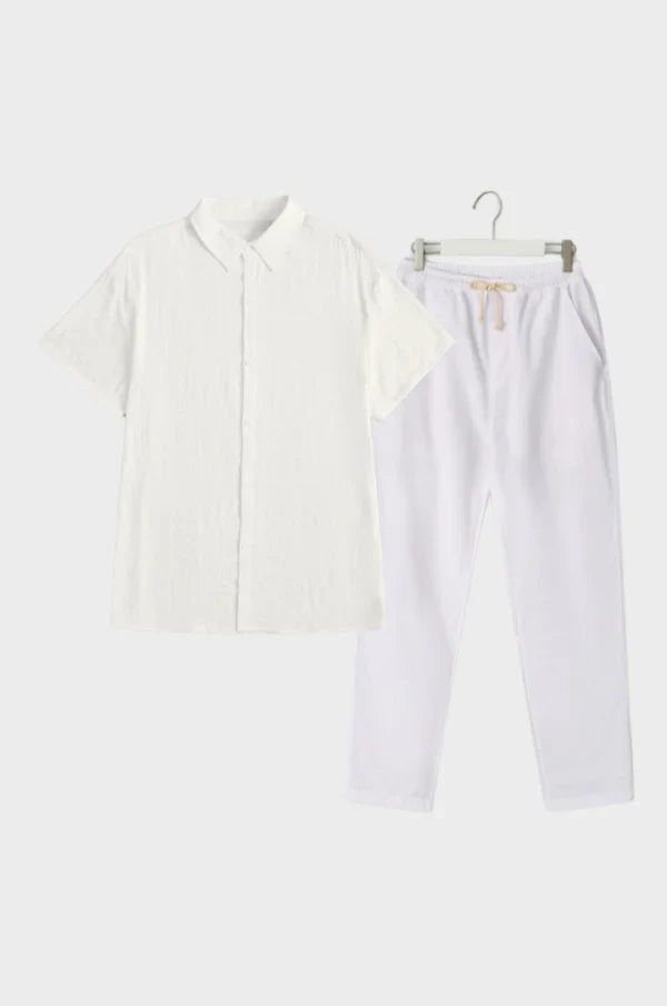 Relaxed Linen Shirt & Drawstring Trousers – Cevoro