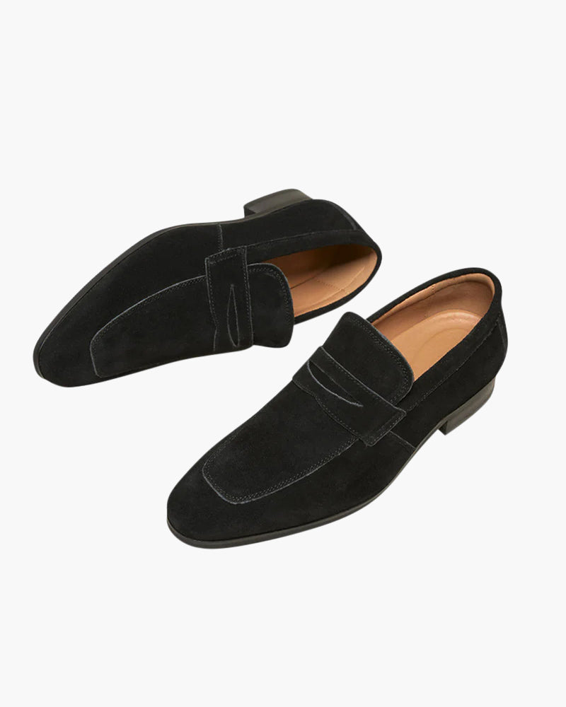 Men’s Classic Suede Penny Loafers – Delfaro