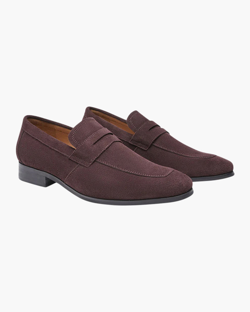 Men’s Classic Suede Penny Loafers – Delfaro