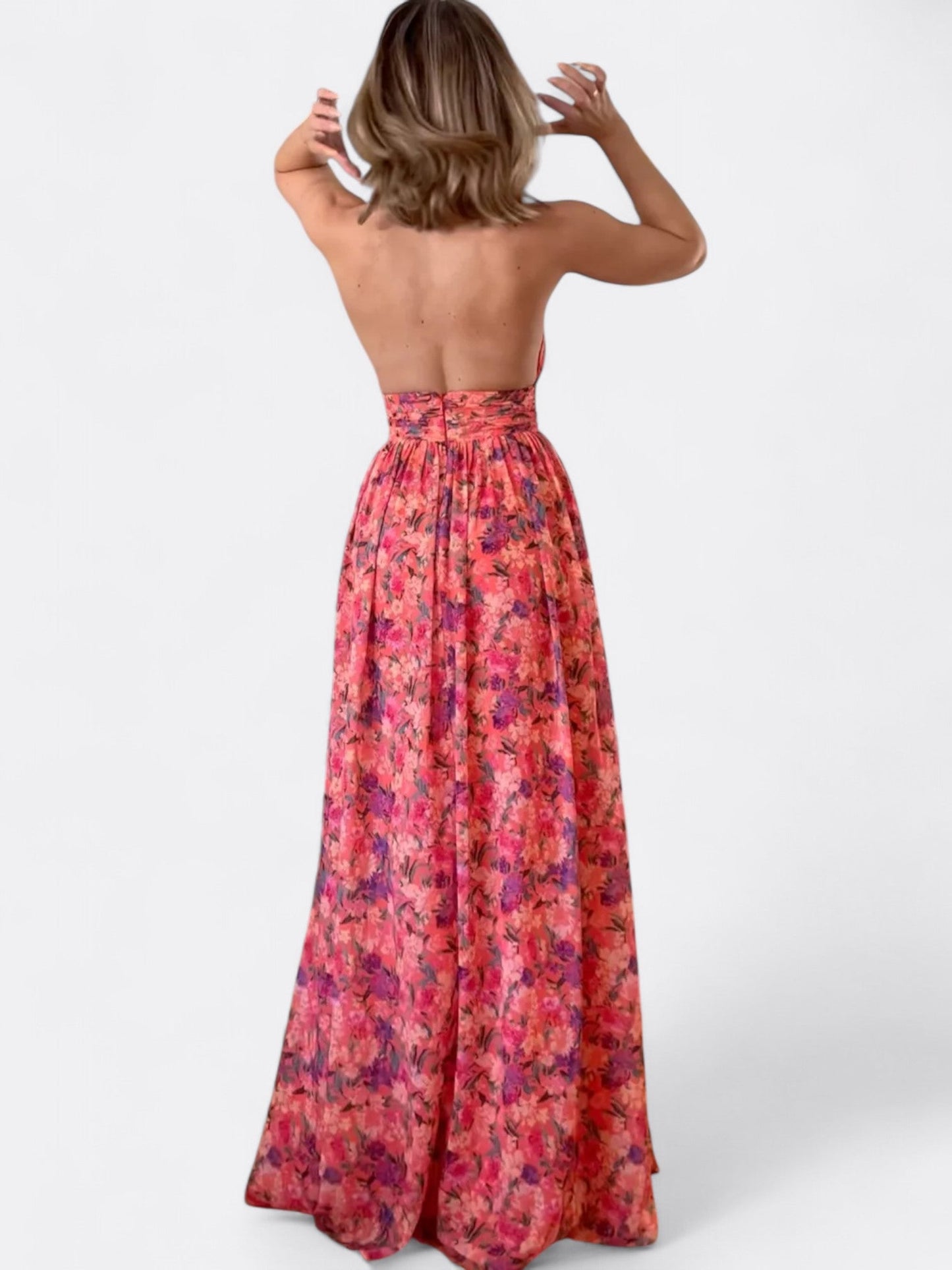 Backless floral maxi dress – Elowen