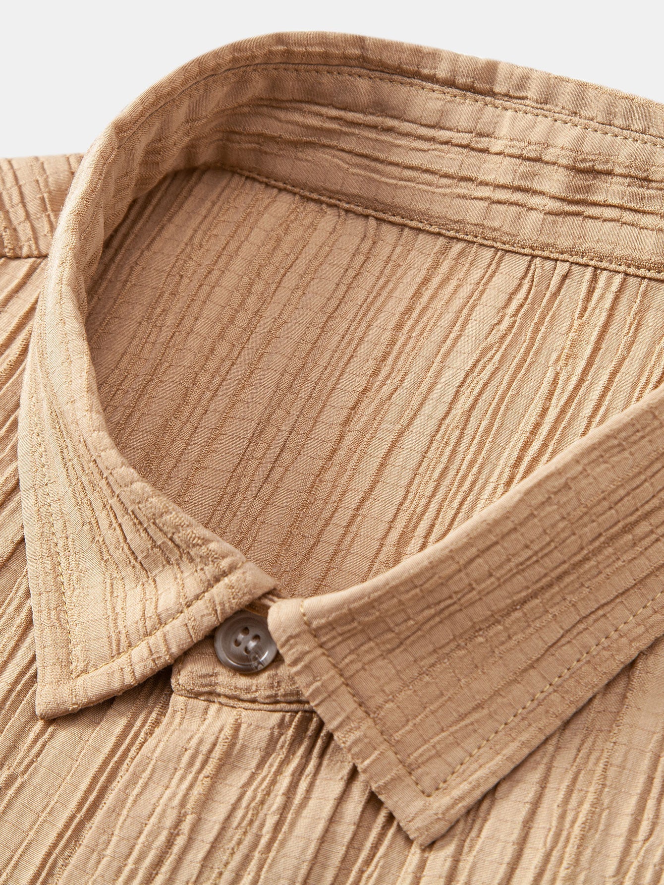 Men’s Crinkled Texture Button-Up Shirt – Ferazio