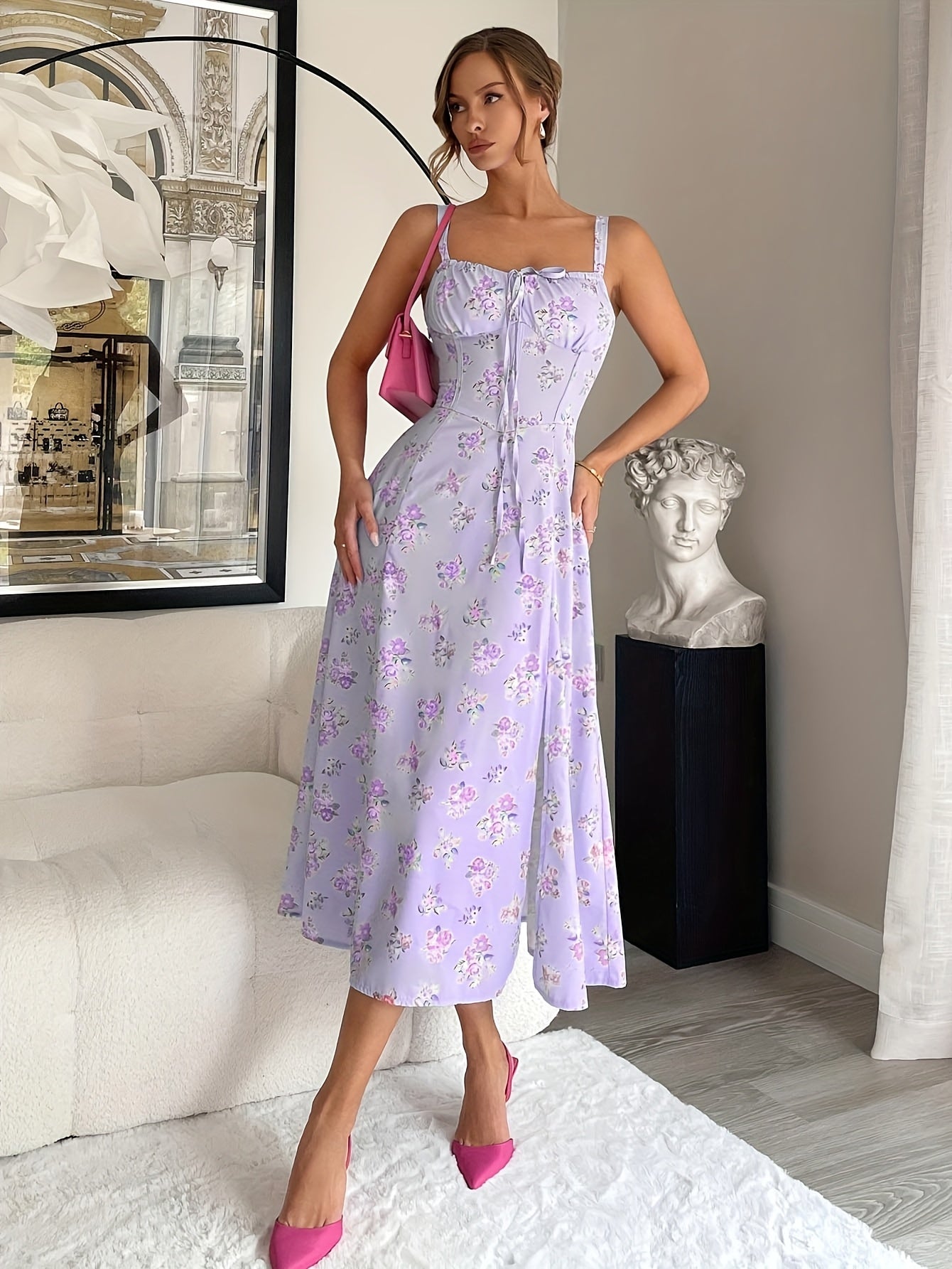Floral square-neck summer dress – Florisse