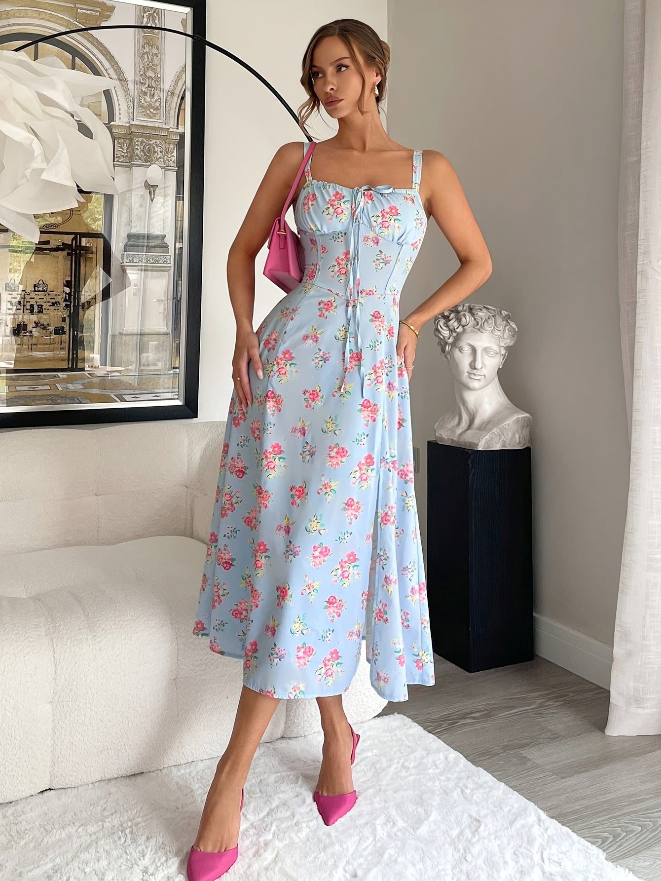 Floral square-neck summer dress – Florisse
