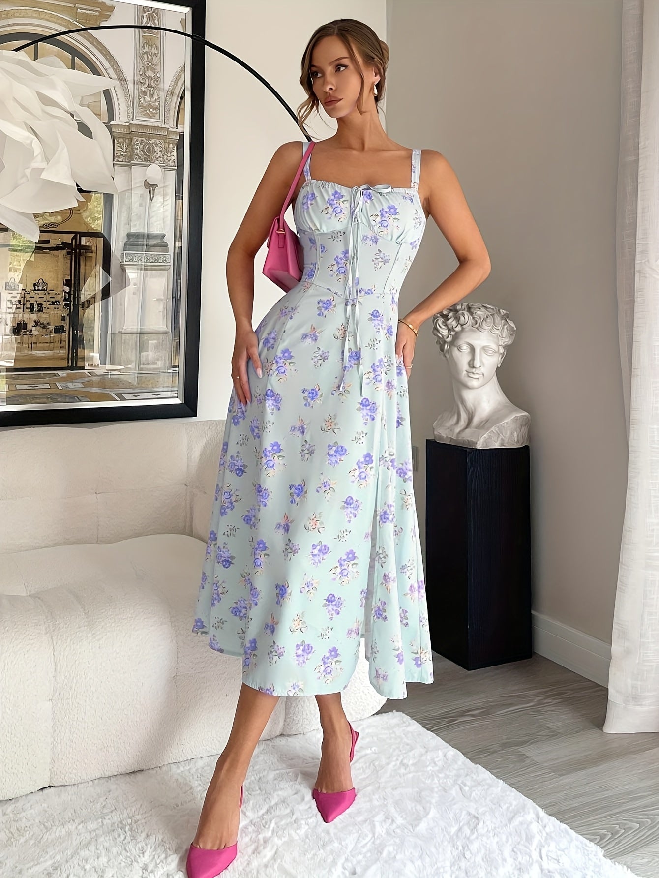 Floral square-neck summer dress – Florisse