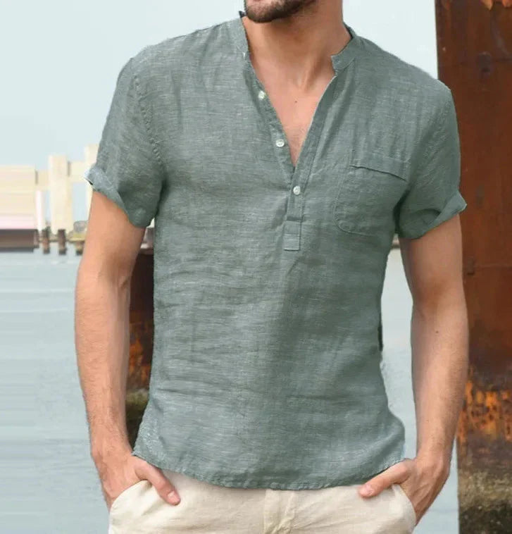 Ivo Men's Linen Shirt | Lightweight Breathable Fabric, Relaxed Fit 0