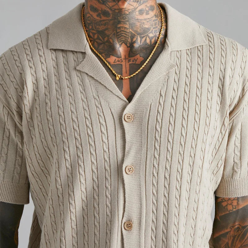 Kavi Men's Shirt | Textured Knit, Casual Button-Up 2