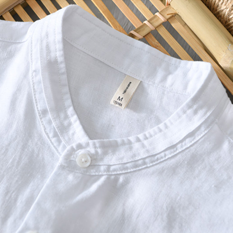 Lino Men's Linen Shirt | 3/4 Sleeve, Mandarin Collar 2