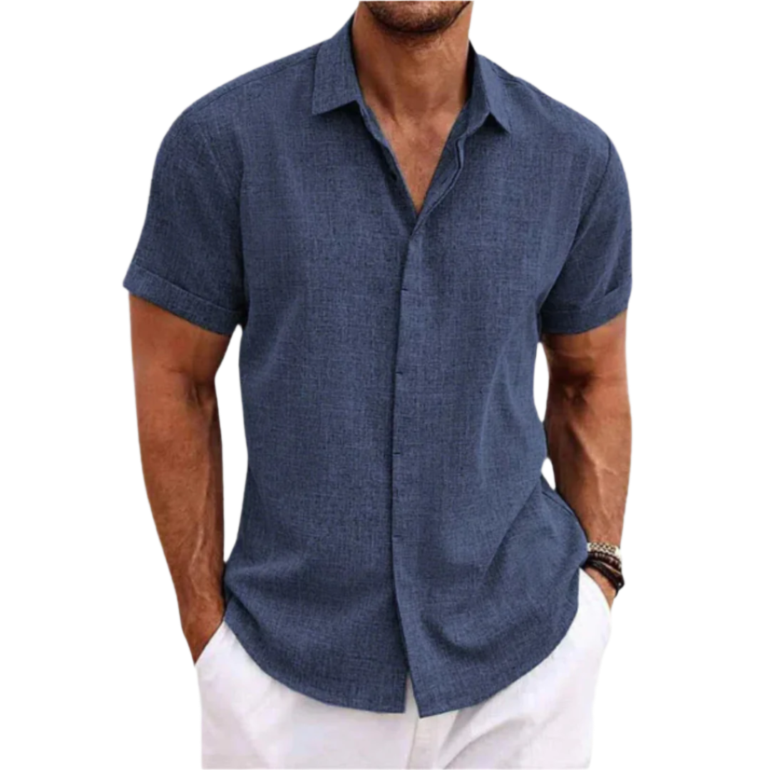 Lino Men's Short Sleeve Shirt | Premium Linen, Casual Style 0