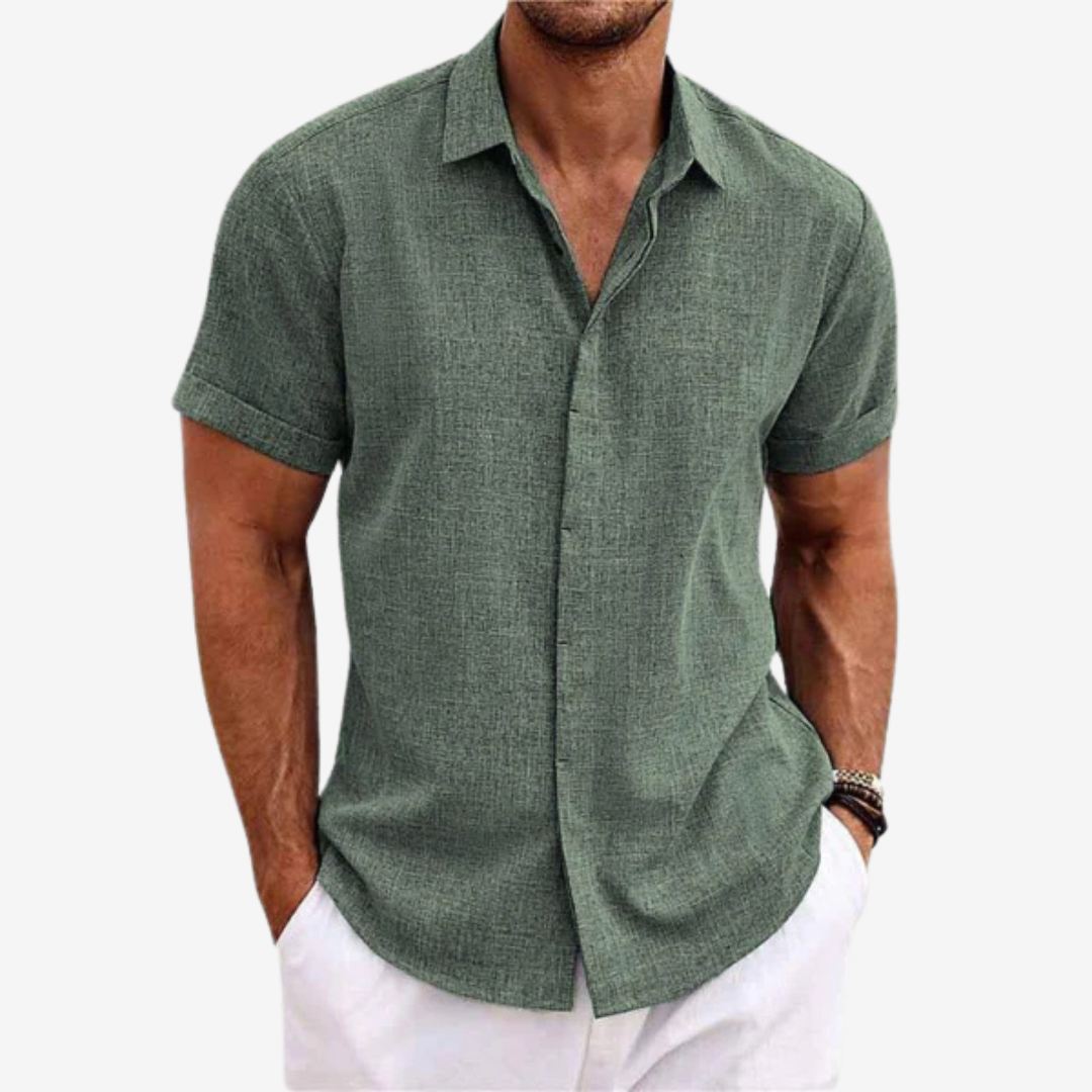 Lino Men's Short Sleeve Shirt | Premium Linen, Casual Style 1