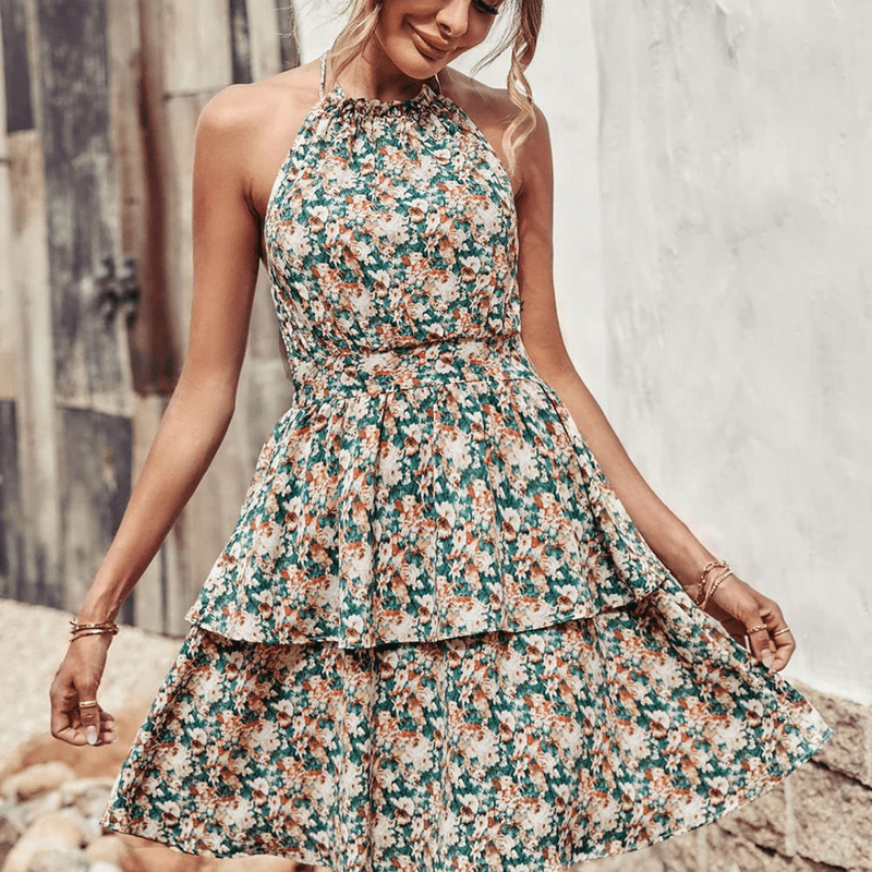 Floral ruffle mini dress – Maelis