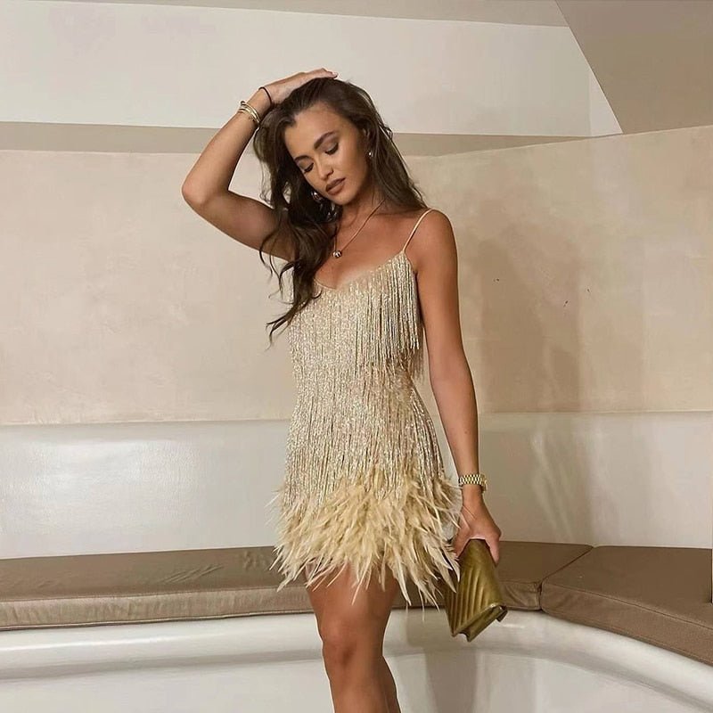 Mavi Women's Mini Dress | Feather Accents, Chic Silhouette 3