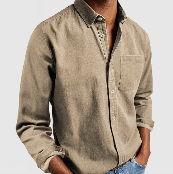Max Men's Denim Shirt | Soft Cotton Blend, Classic Button-Down 6