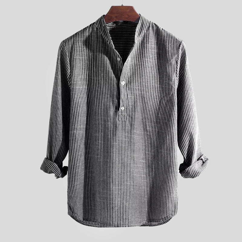 Max Men's Shirt | Lightweight Striped Henley, Casual Wear 2