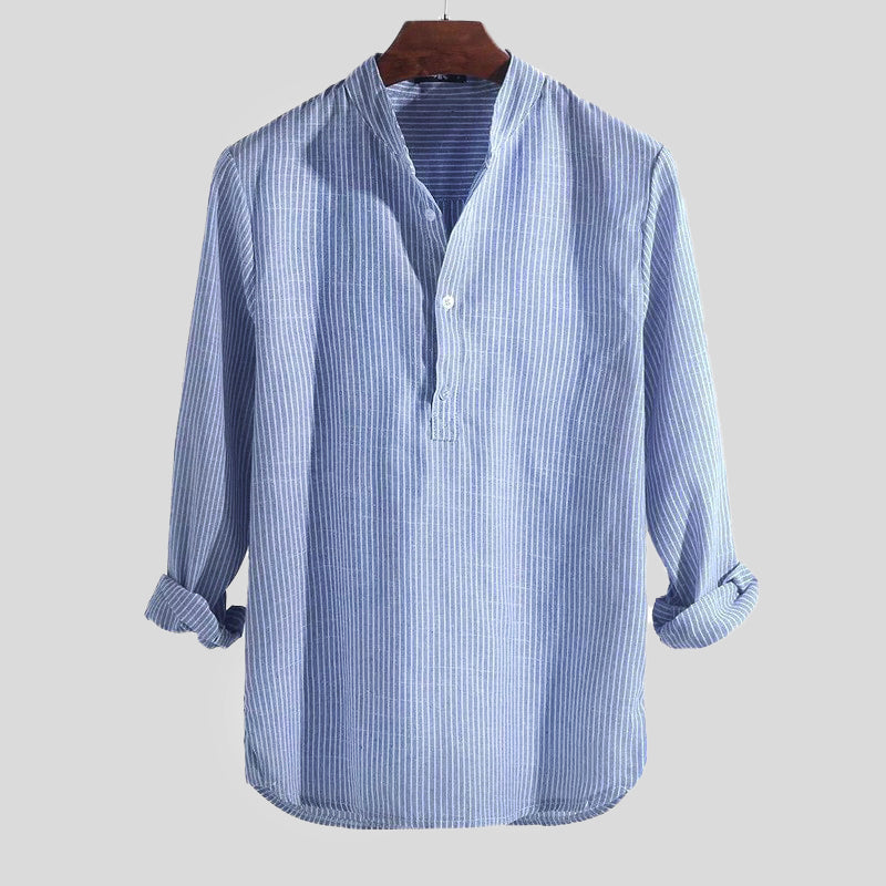 Max Men's Shirt | Lightweight Striped Henley, Casual Wear 3