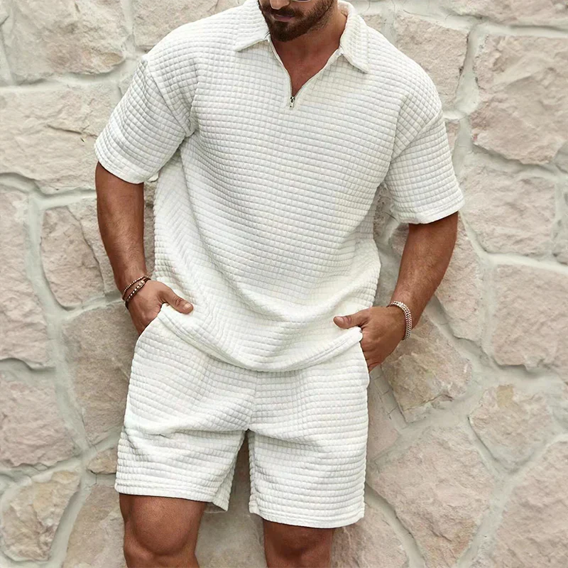 Max Men's Short Set | Waffle Knit, Casual 1