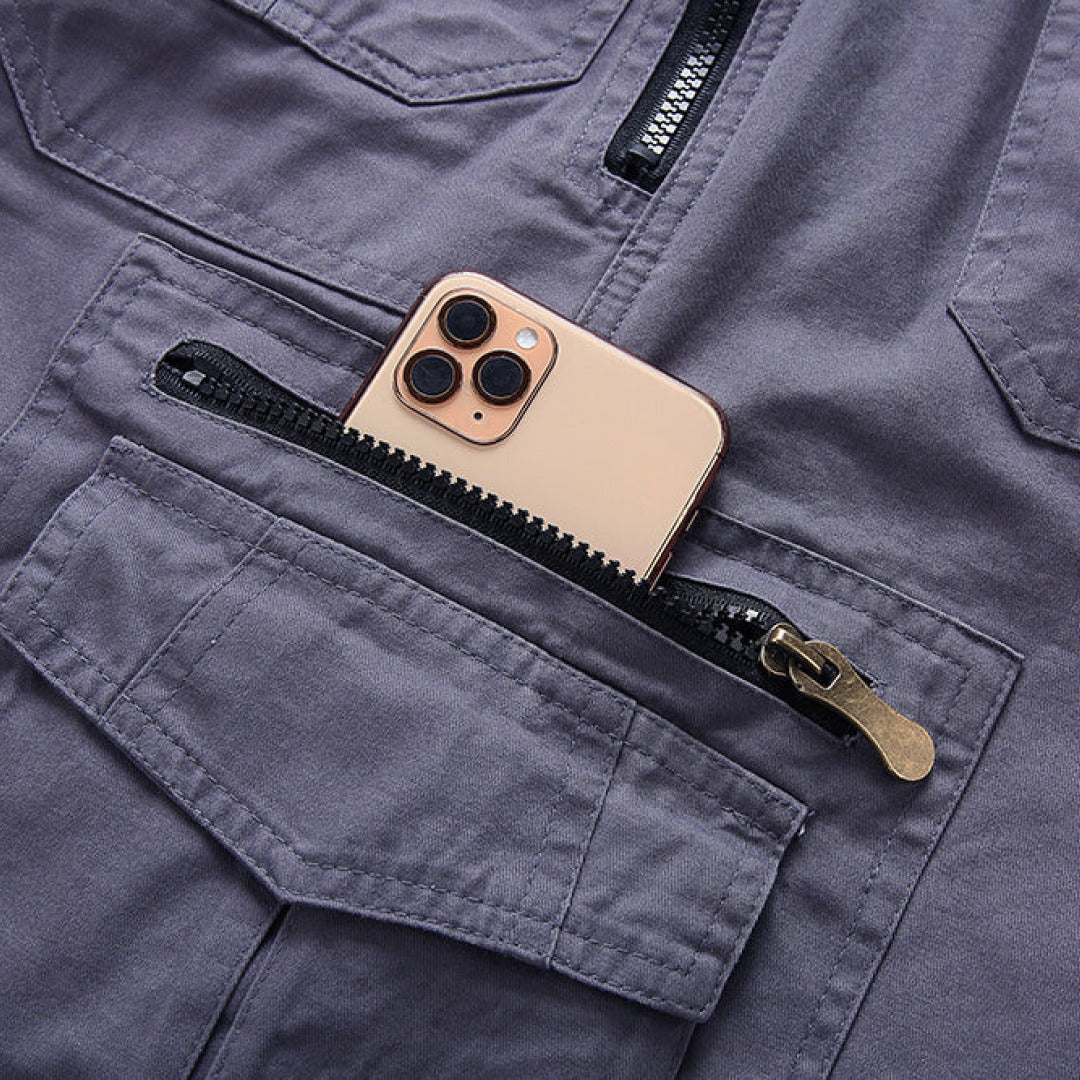 Clayton Men's Cargo Shorts | Durable Black Design with Adjustable Waistband