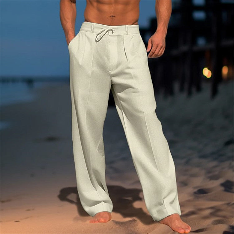 Jonas Men's Linen Trousers | Relaxed Fit with Drawstring Waist