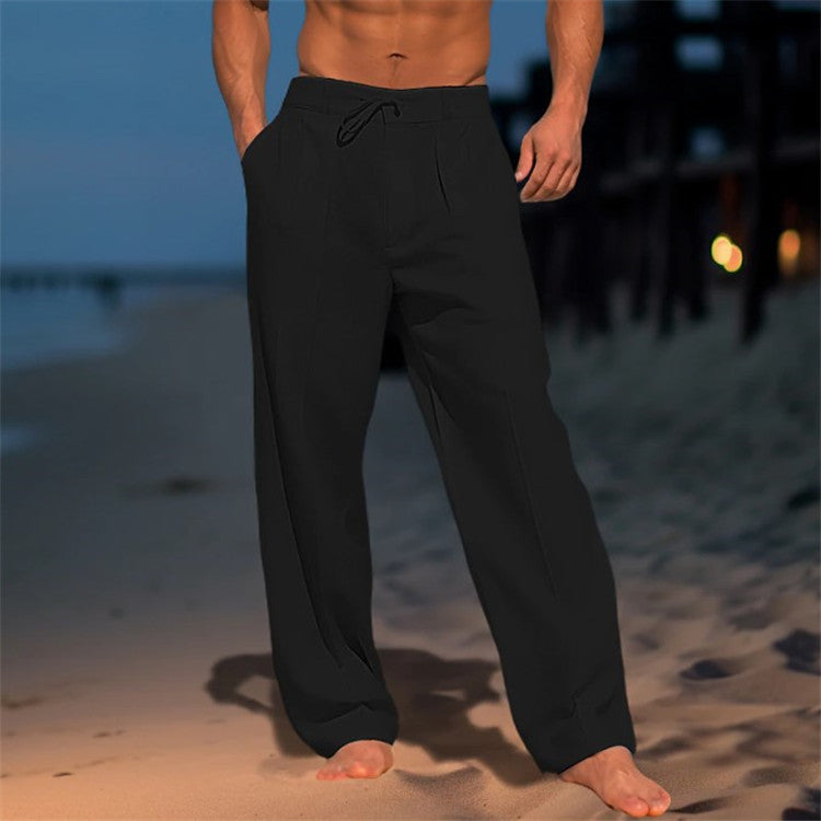 Jonas Men's Linen Trousers | Relaxed Fit with Drawstring Waist