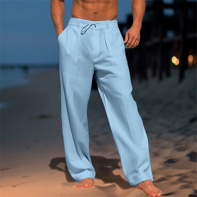 Jonas Men's Linen Trousers | Relaxed Fit with Drawstring Waist