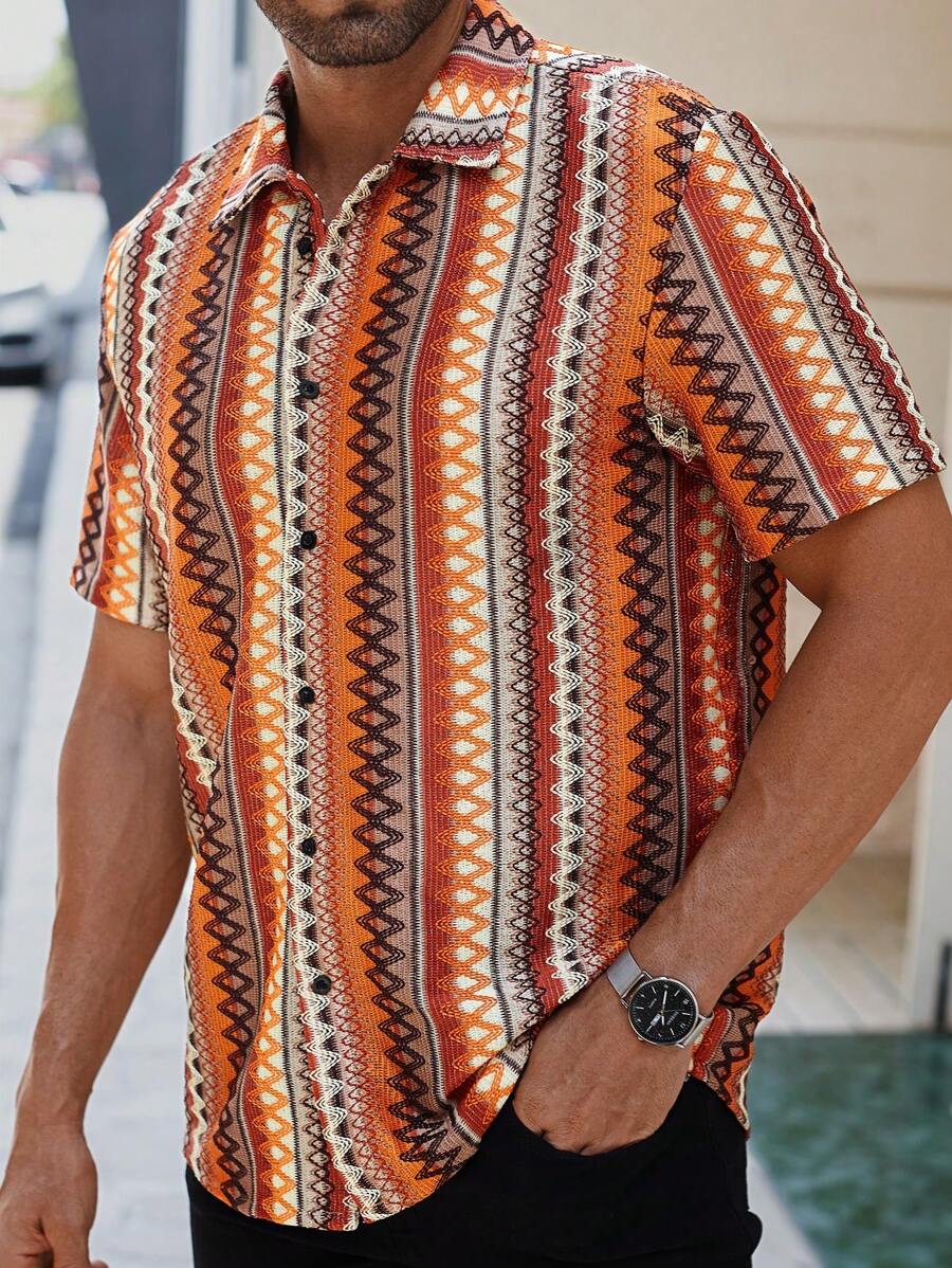 Textured Jacquard Holiday Shirt – Montari