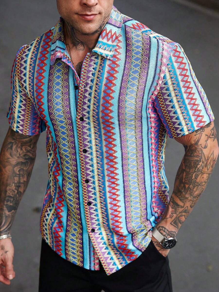 Textured Jacquard Holiday Shirt – Montari