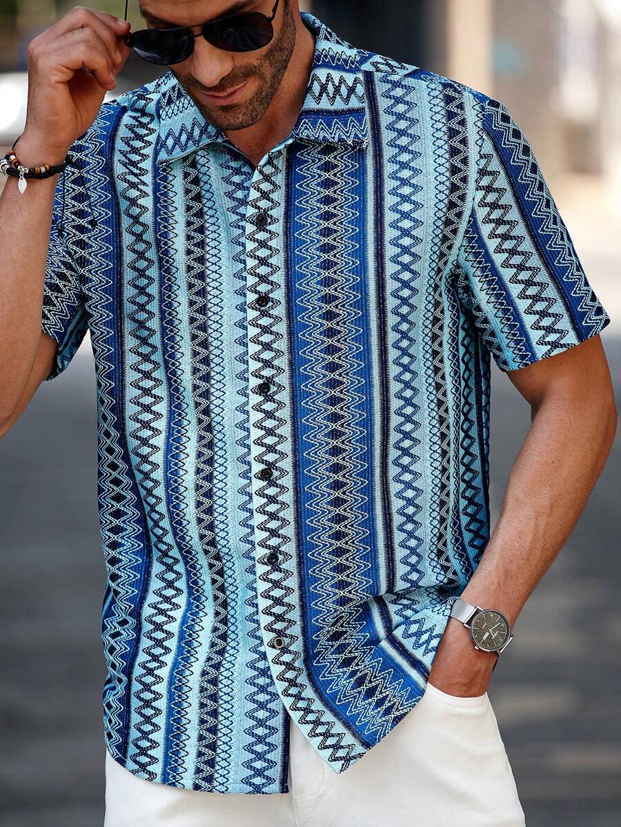 Textured Jacquard Holiday Shirt – Montari