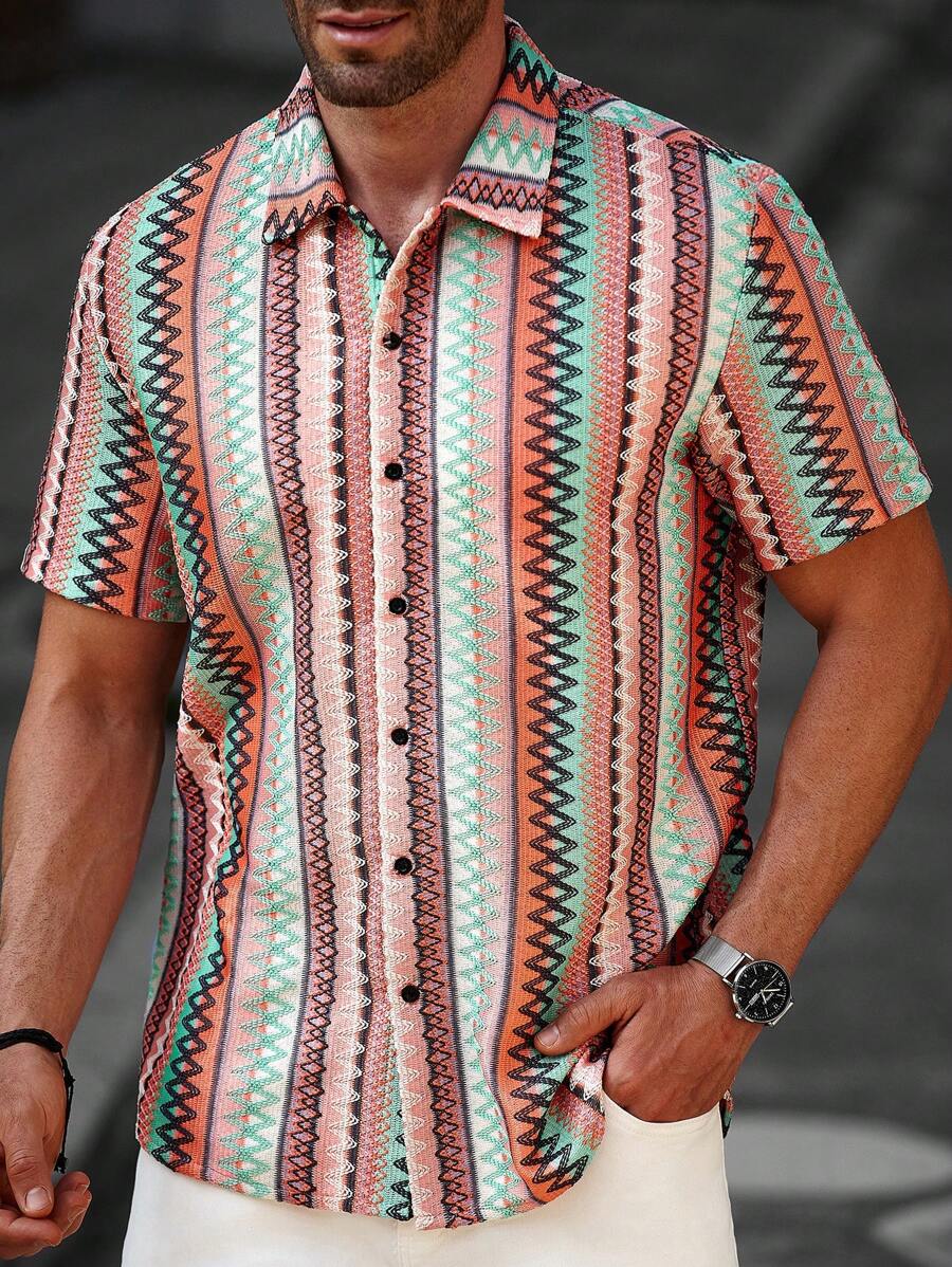 Textured Jacquard Holiday Shirt – Montari