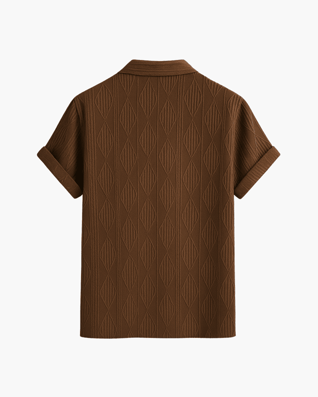 Geometric Jacquard Cuban Shirt – Montivo
