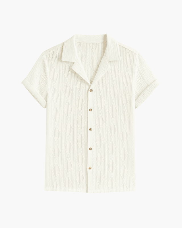 Geometric Jacquard Cuban Shirt – Montivo