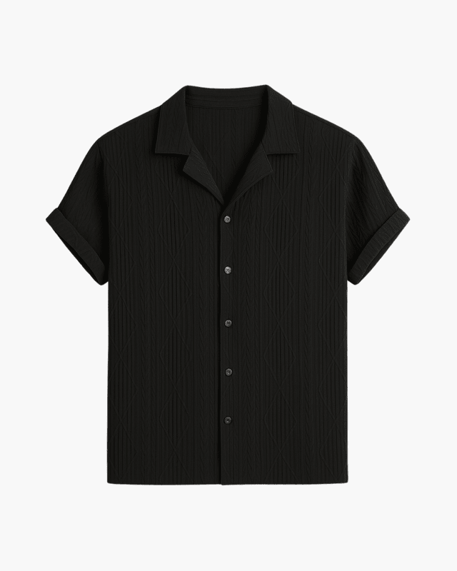 Geometric Jacquard Cuban Shirt – Montivo