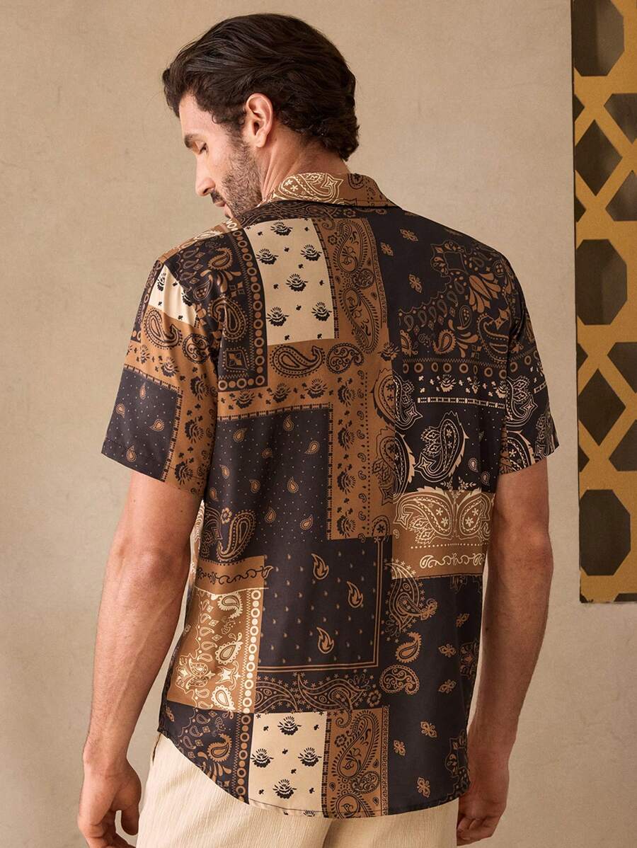 Geometric Print Cuban Shirt – Orvado