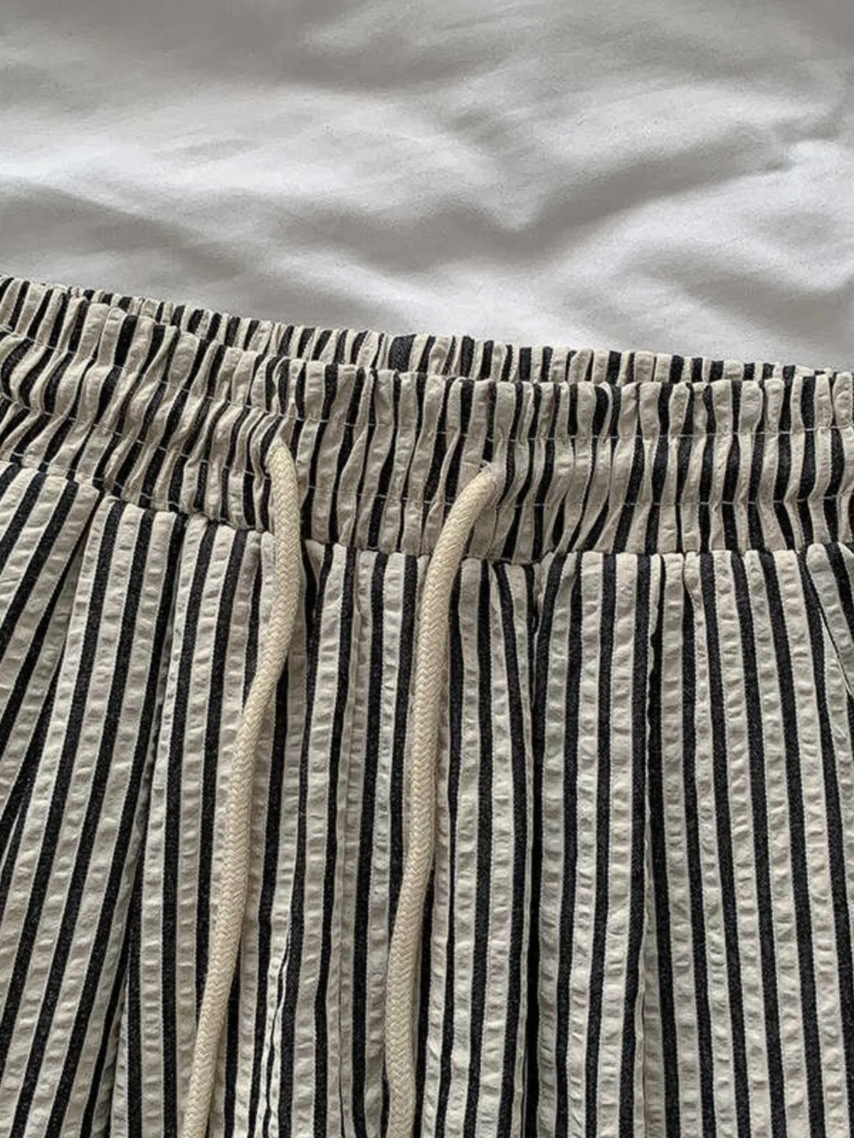 Striped high-waisted summer trousers – Savelle