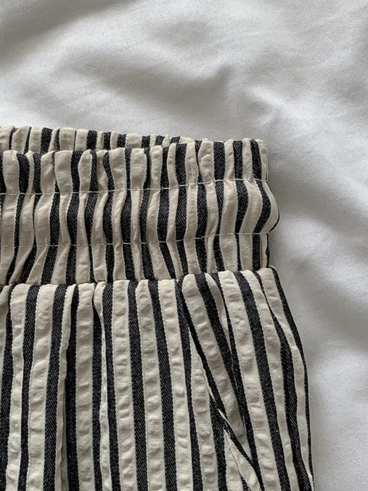 Striped high-waisted summer trousers – Savelle