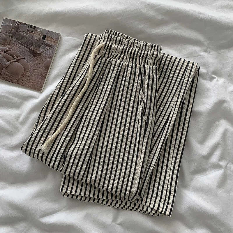 Striped high-waisted summer trousers – Savelle