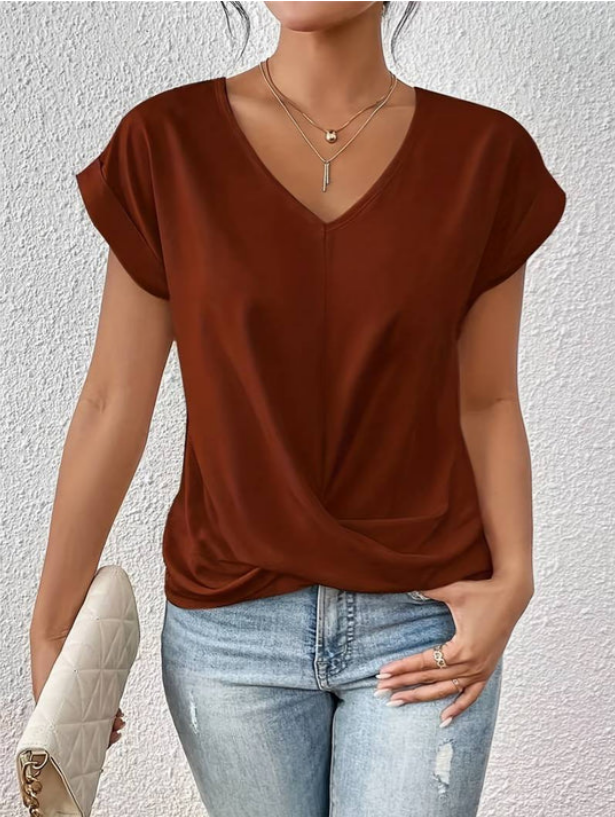 Renaya - Draped V-neck Shirt