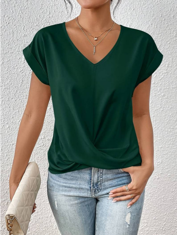 Renaya - Draped V-neck Shirt