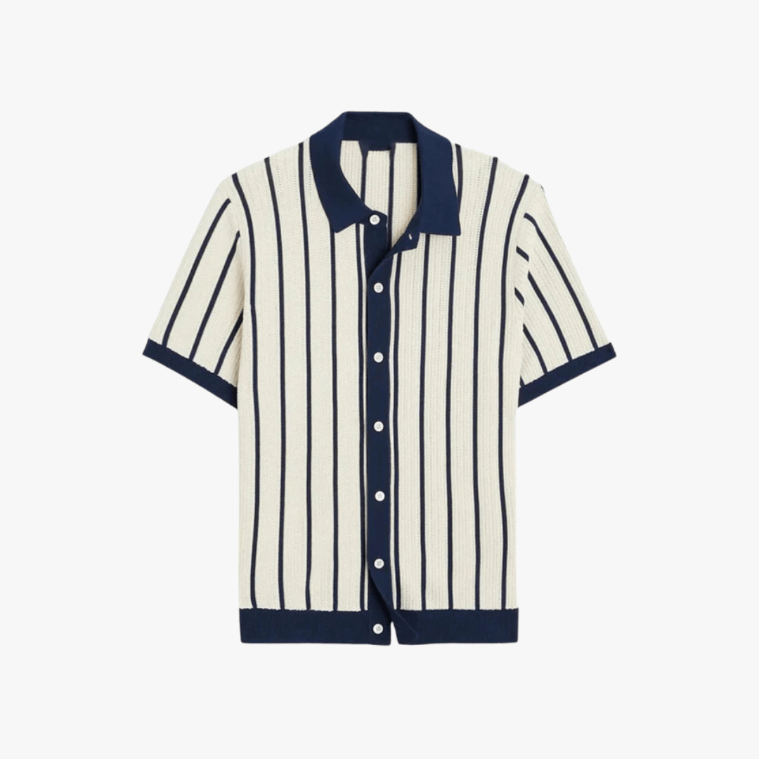 Retro Knitted Stripe Polo – Mason