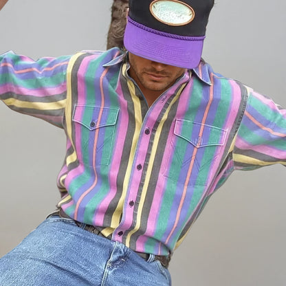 Ravino - Striped Long Sleeve Shirt for Men