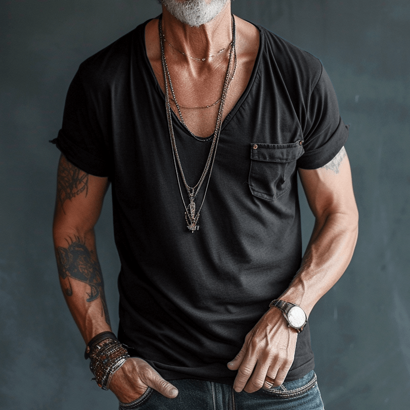 Bresko - Rugged V-Neck T-Shirt