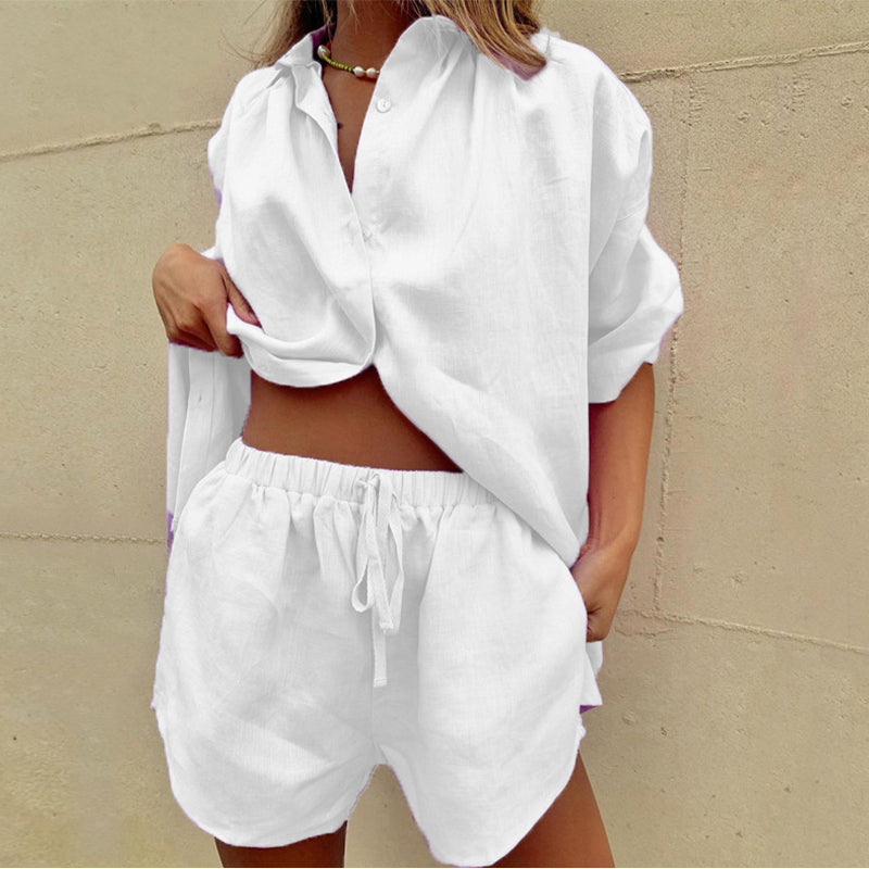 Isla – Two-Piece Linen Lounge Set for Women