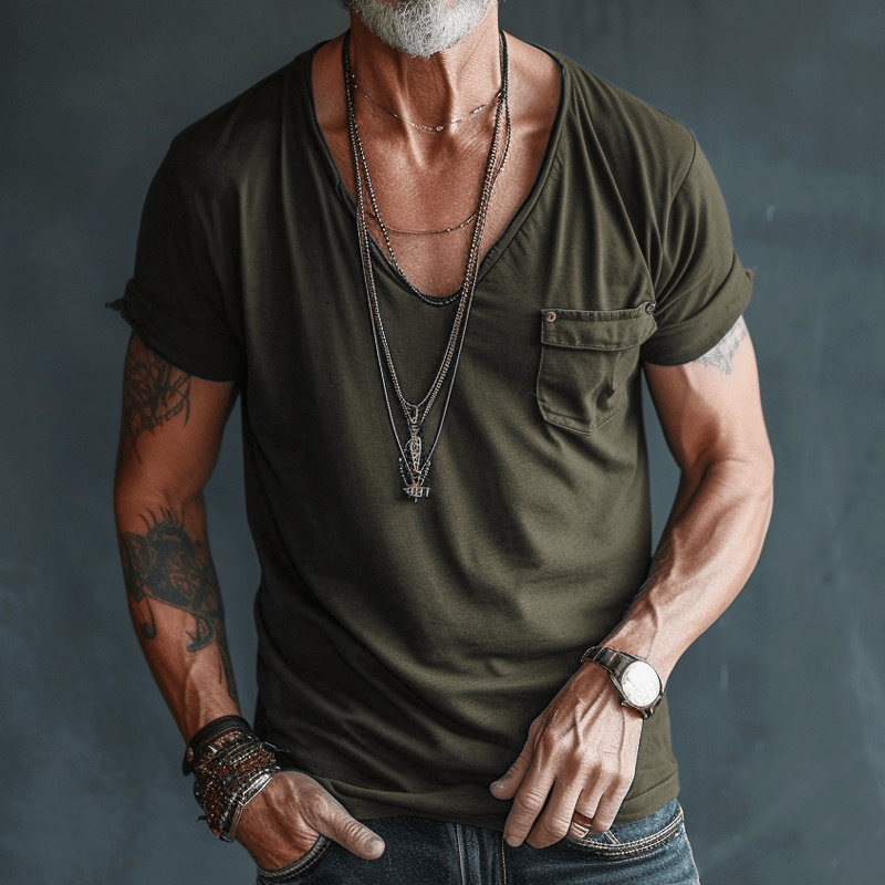 Bresko - Rugged V-Neck T-Shirt