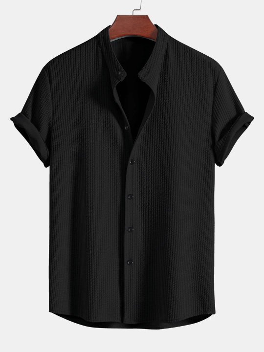 Nico – Men’s Ribbed Stand Collar Shirt