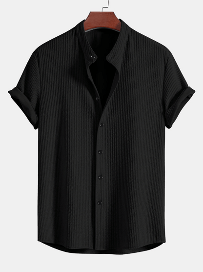 Nico – Men’s Ribbed Stand Collar Shirt